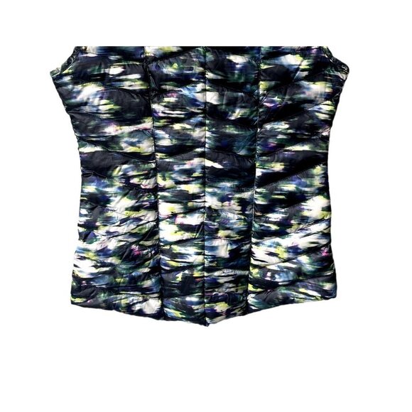 Tangerine Vest Womens Size S Black Multicolor Down Filled Puffer Full Zip Bold - Picture 6 of 8